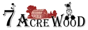 7 Acre Wood logo with bird, barn and horse; events in Houston