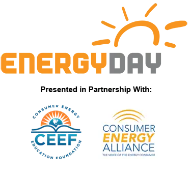 Energy Day Festival logo with partnership logos of Consumer Energy Alliance and Consumer Energy Education Foundation.