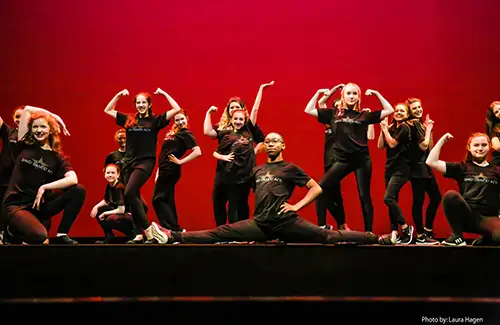 theater camps and classes for kids; Humphrey's School of Musical Theatre on stage