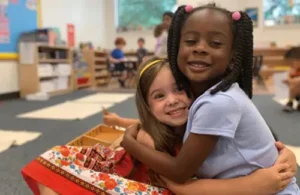 Student friendship at Lakewood Montessori