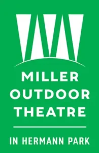 Miller Outdoor Theatre logo; events in Houston