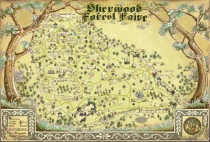 Sherwood Forest Faire; map of the entire site of Sherwood Forest Faire-large format