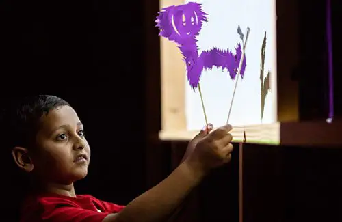 Asia Society - ExploreAsia Culture Camp for Kids; shadow puppet show