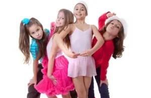 Move Nation Dance Academy; kids, dance, ballet, hip-hop posing for camera; ballet dance gymnastics camps