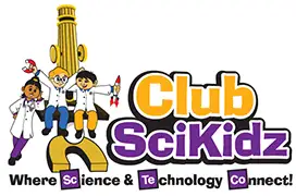 Club SciKidz logo; Where Science and Technology Connect