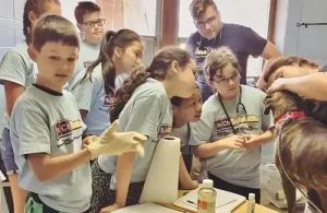 Group learning in Emergency Vet program at Club SciKidz Houston.