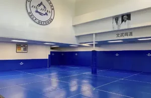 Cantu's Texas Jiu-Jitsu Self-Defense inside of the building looking at matte area