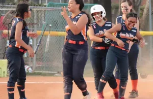 MAGSA softball players talking on field
