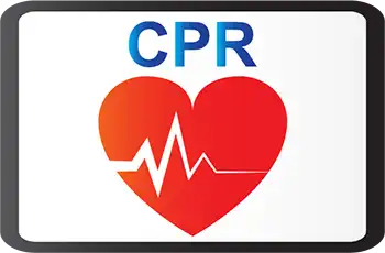 Image for Getting CPR Certified blog article. The Word CPR over a heart with an EKG beat.