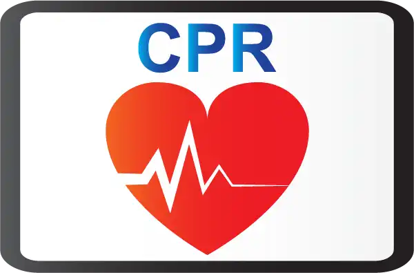CPR Training Image for Getting CPR Certified blog article. The Word CPR over a heart with an EKG beat.
