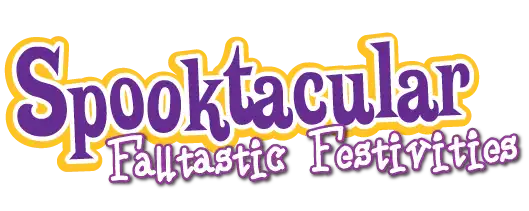 Spooktacular Falltastic Festivities header text; pumpkin patches hayrides haunted houses