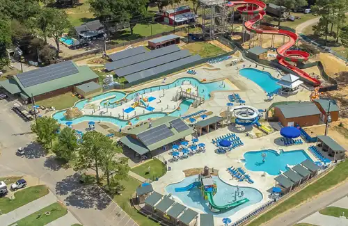 Aerial view of Jellystone Park in Waller, TX.