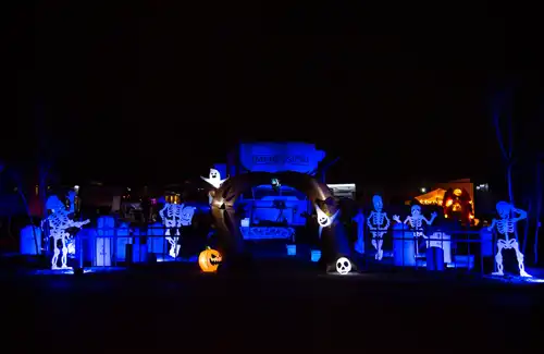 Magic of Halloween decorations at Jellystone Park in Waller, TX.