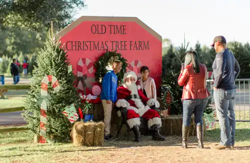 Picture with Santa at the Old Time Christmas Tree Farm.