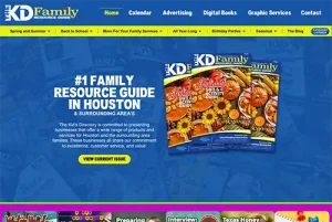 Screenshot of The Kid's Directory website that the graphics department of The Kid's Directory has developed.
