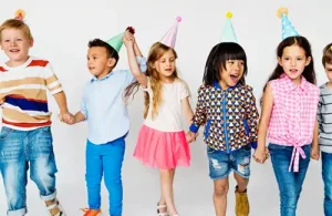 Kanga's Indoor Playcenter-Cypress kids celebrating a birthday; birthday party.