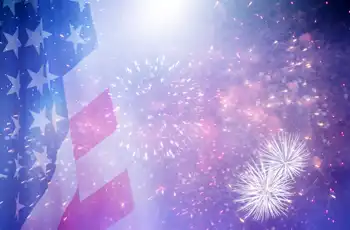 4th of July 2025: Best Places to Watch Fireworks in Houston & Surrounding Areas blog article image; red white and blue activities and events.