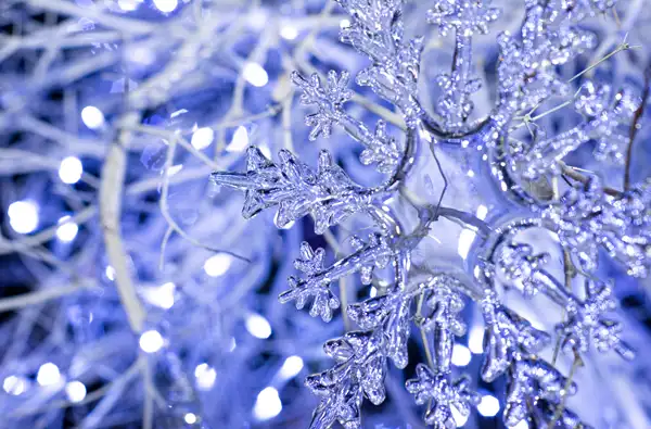 Christmas Holiday Games For All Ages- Traditional and New Christmas Games for All Ages blog article image; snowflake upclose