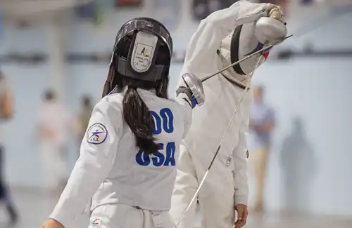Alliance Fencing Academy students practice their technique.