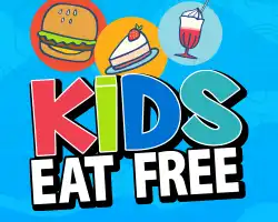 Kids Eat Free button on the homepage.